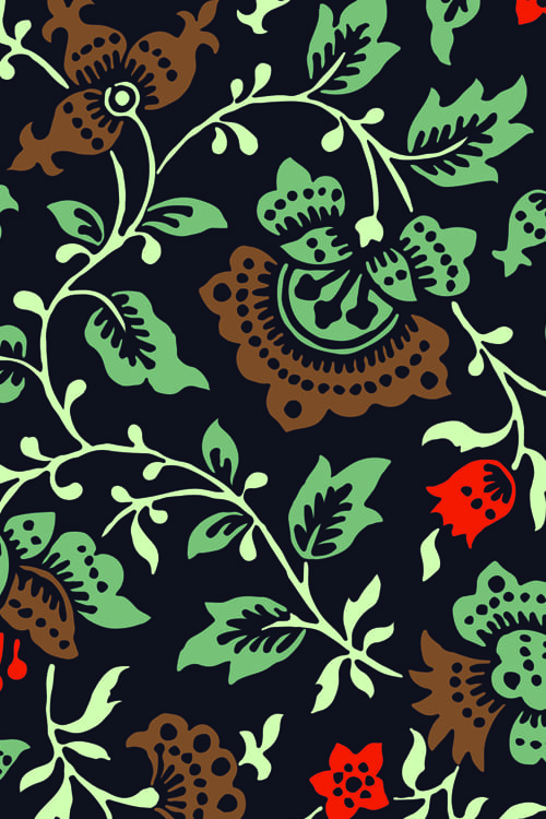 Butterfly-Shaped Flowers on Branches – Dark Colors