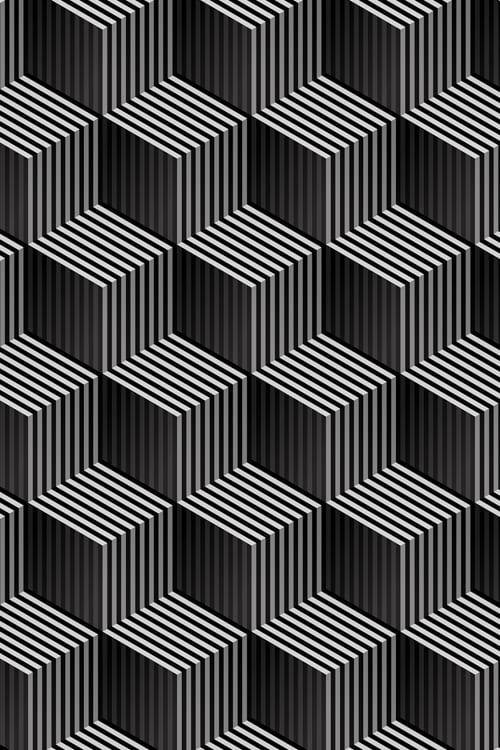 Black&White 3D Cubes with Stripes and Shades