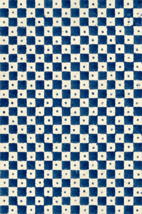 Checkerboard Pattern Woodblock Printed on Paper