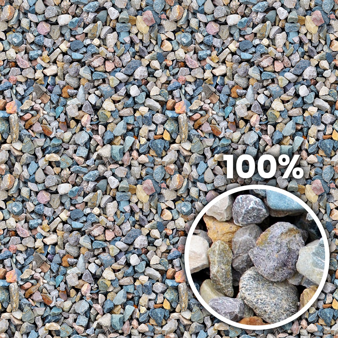Tiling preview of colorful aggregate of different size