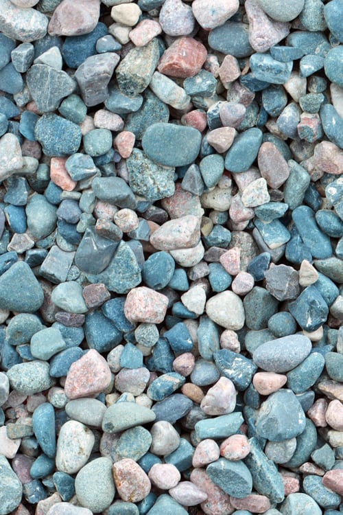 Blue and White River Pebbles
