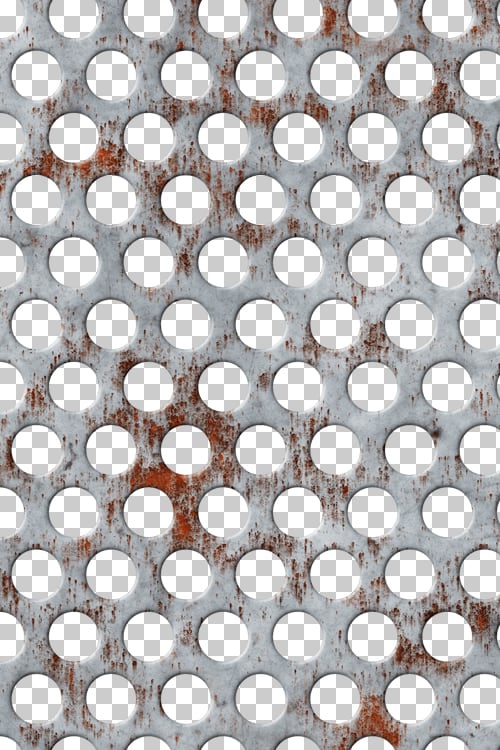 Slightly Rusty Perforated Metal Sheet