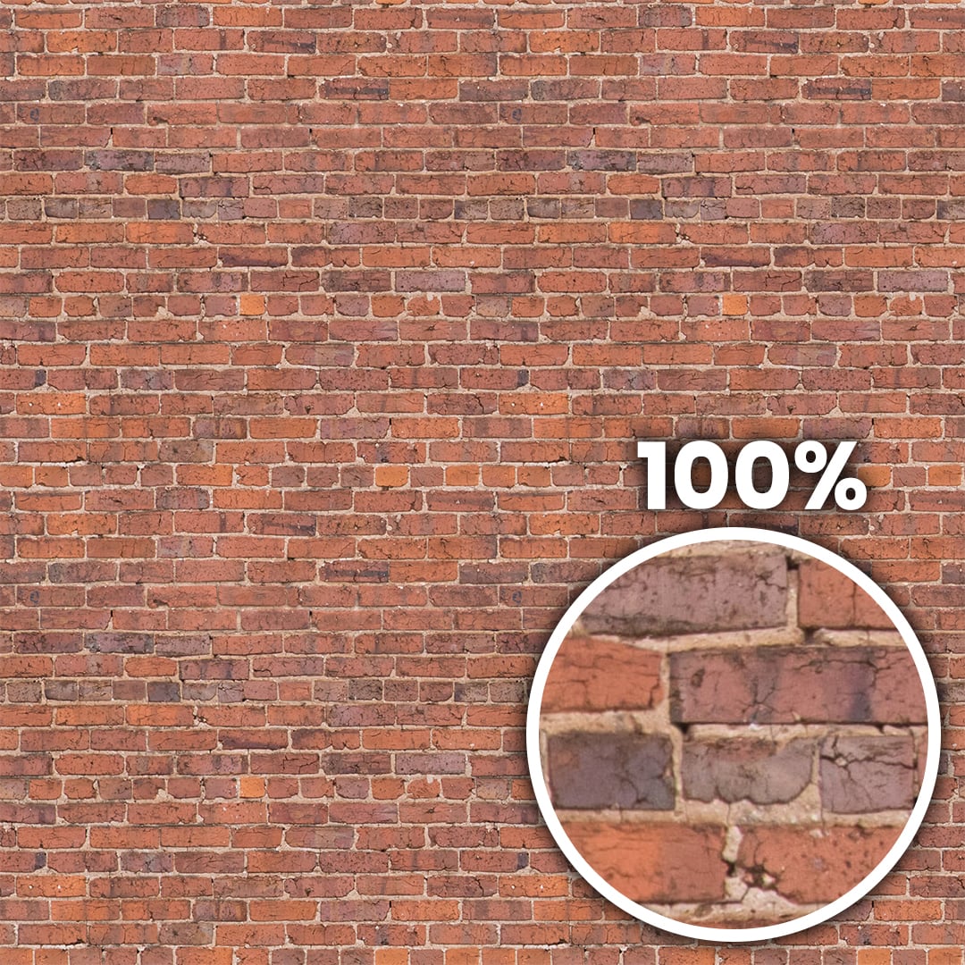 Tiling preview of a slightly damaged brick wall with cracks in the bricks