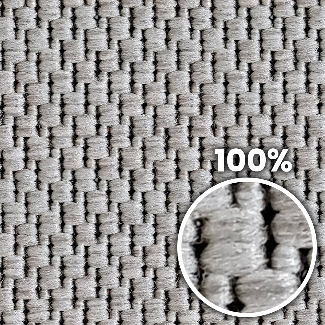 Tiling preview of a rough carpet with chunky black but mostly white fibers