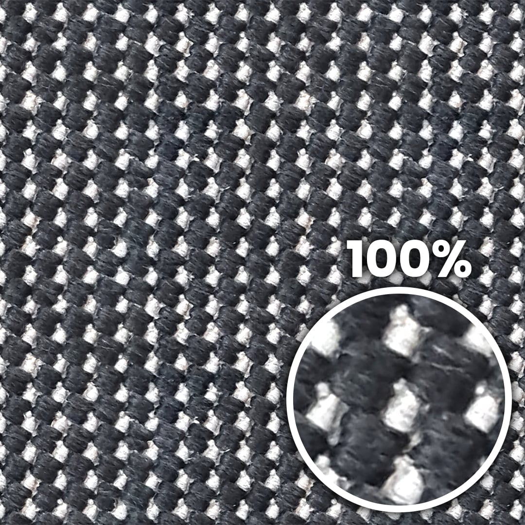 Tiling preview of a rough carpet with chunky black and white fibers