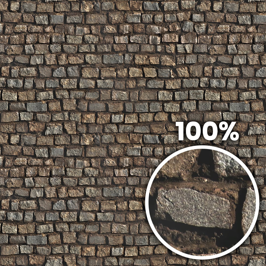 Tiling preview of a rectangular shaped stone wall with thick mortar