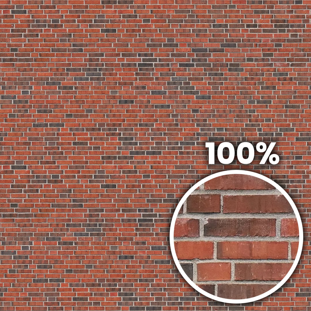 Tiling preview of a decorative brick wall with black and dark red bricks