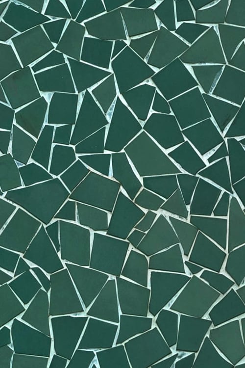 Shattered Green Mosaic Wall