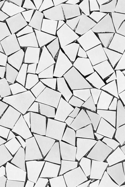 Shattered White Mosaic Wall