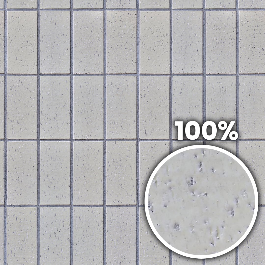 Tiling preview of an exterior tiled wall with glazed vertical tiles