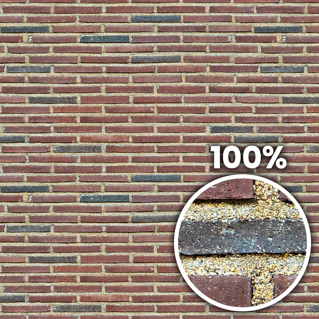 Tiling preview of a brick wall with elongated red and black bricks