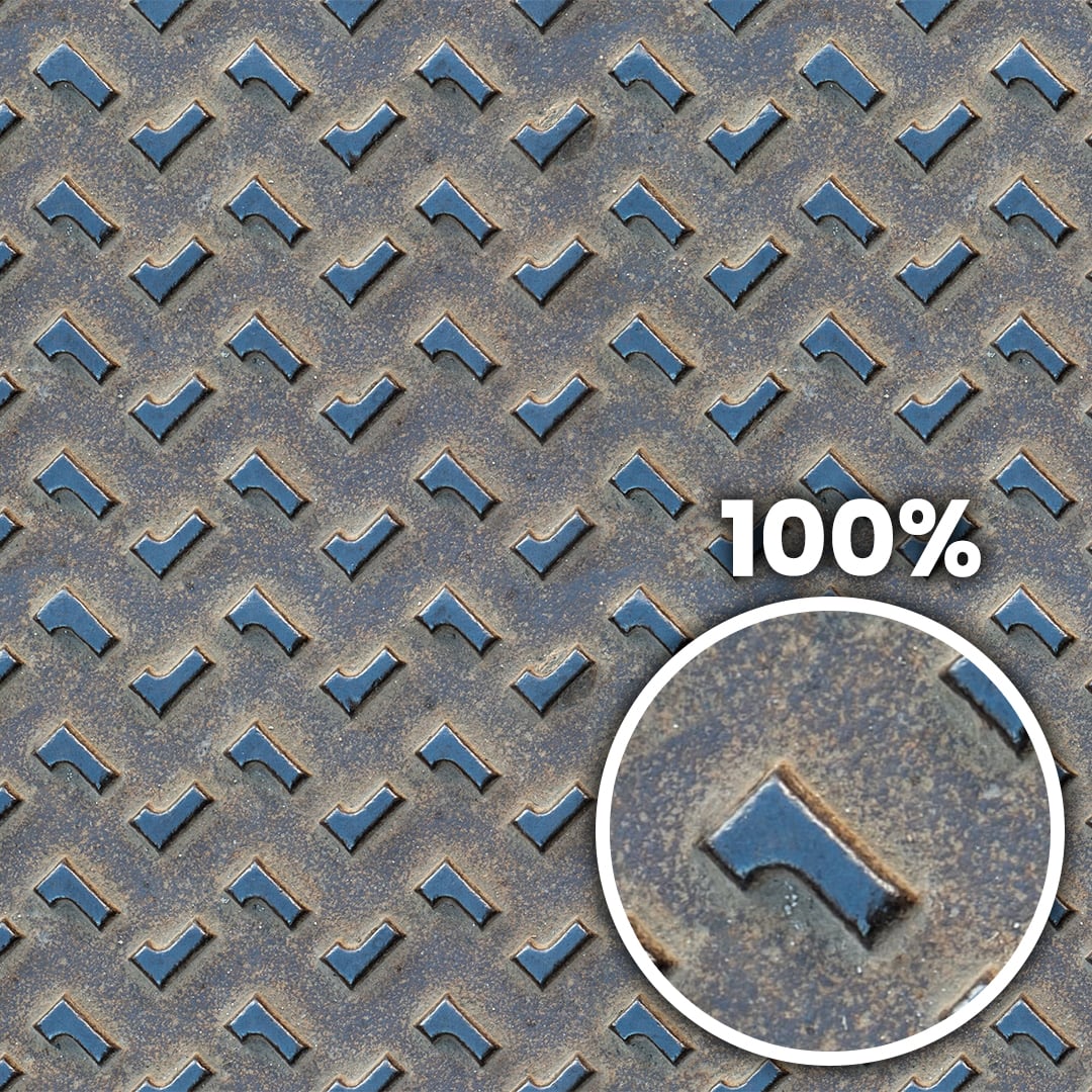 Tiling preview of a manhole cover with anti slip features