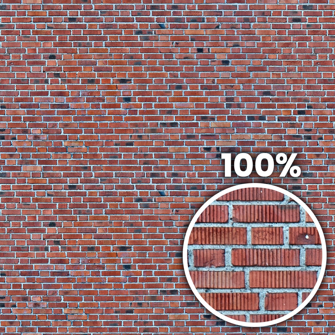 Tiling preview of a red brick wall with ridged bricks