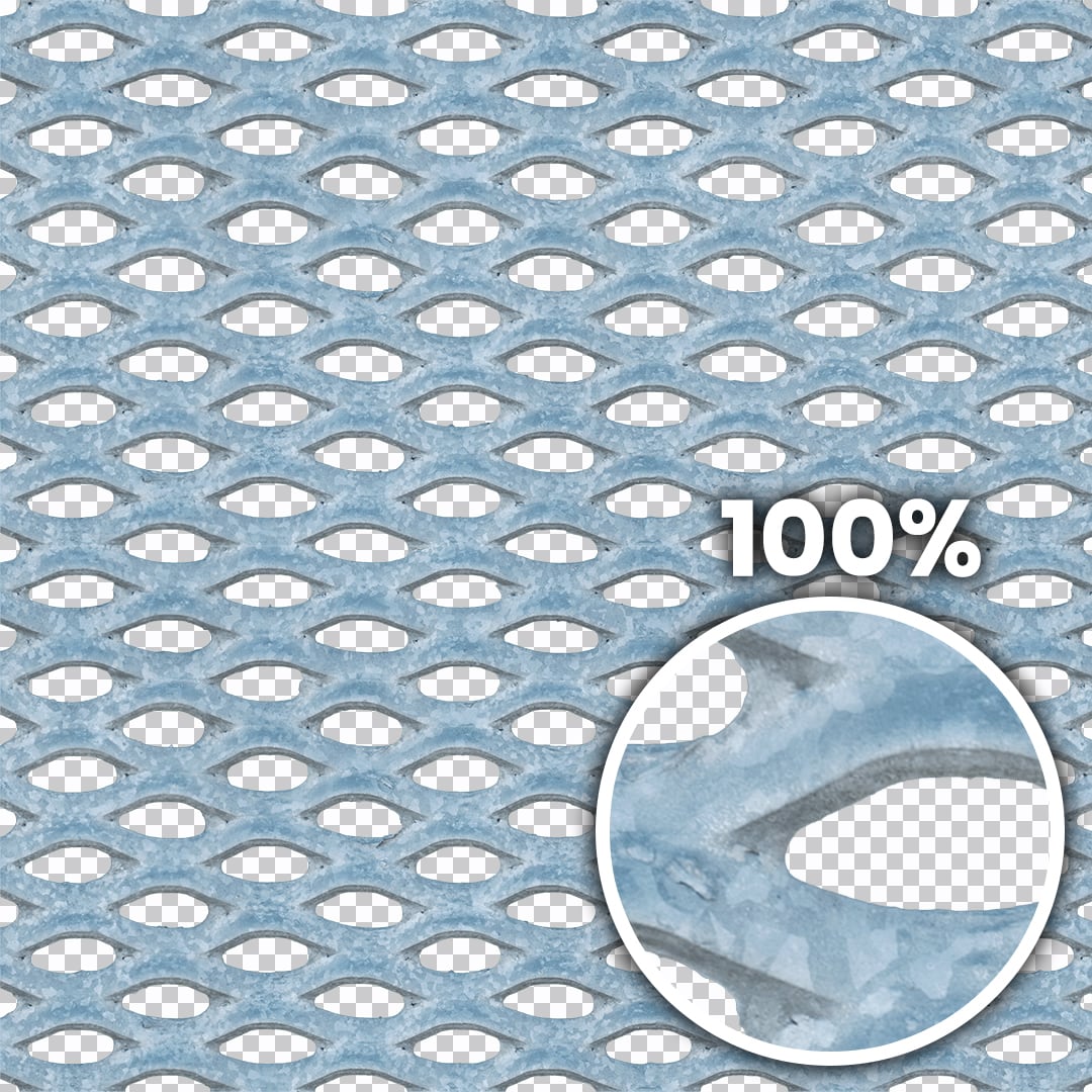 Tiling preview of a galvanized expanded steel grille mesh