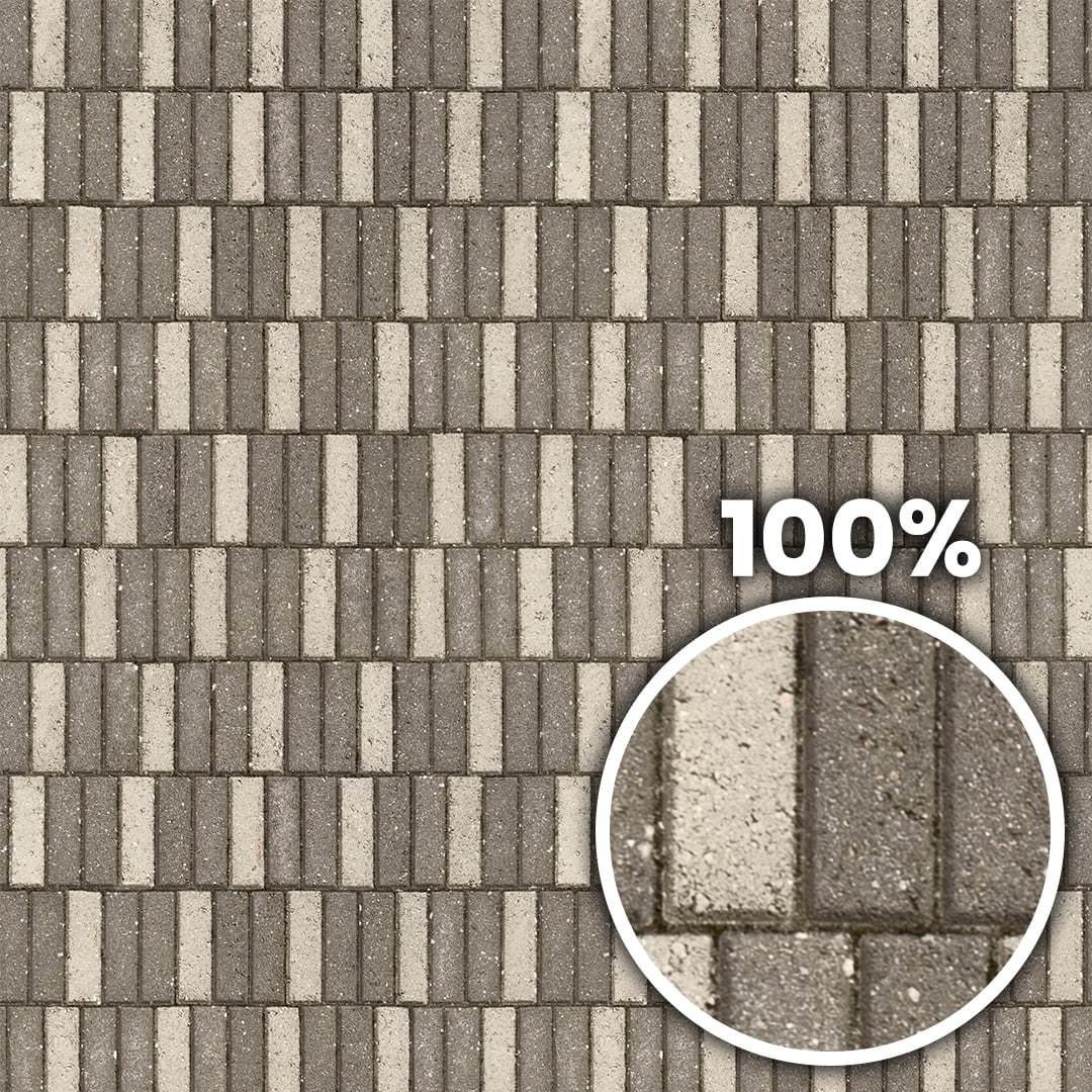 Tiling preview of a black & white rectangle concrete pavement sidewalk