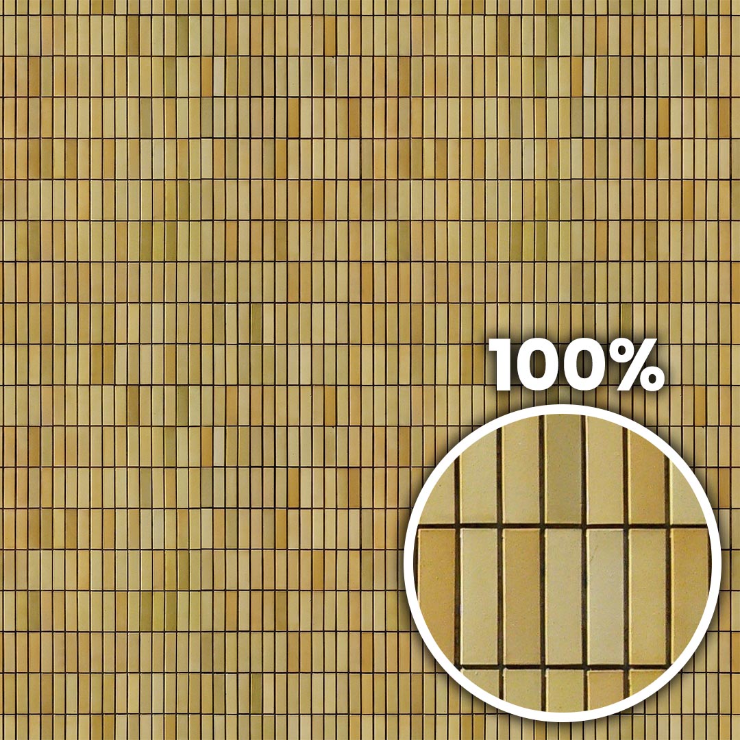 Tiling preview of a wall with vertical tiles colored in different shades of ochre