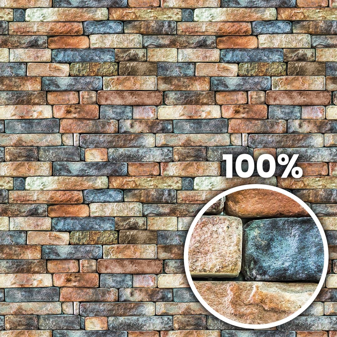 Tiling preview of a multicolored brick-like stone wall