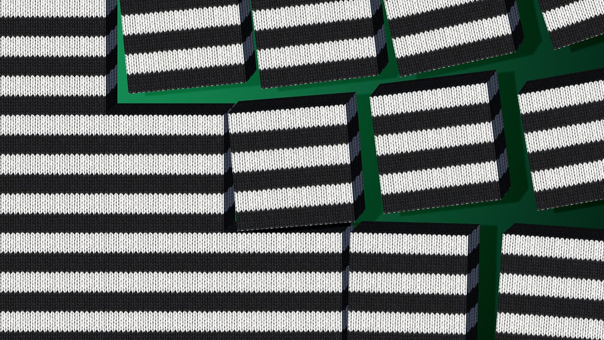 Composition with a striped pullover texture