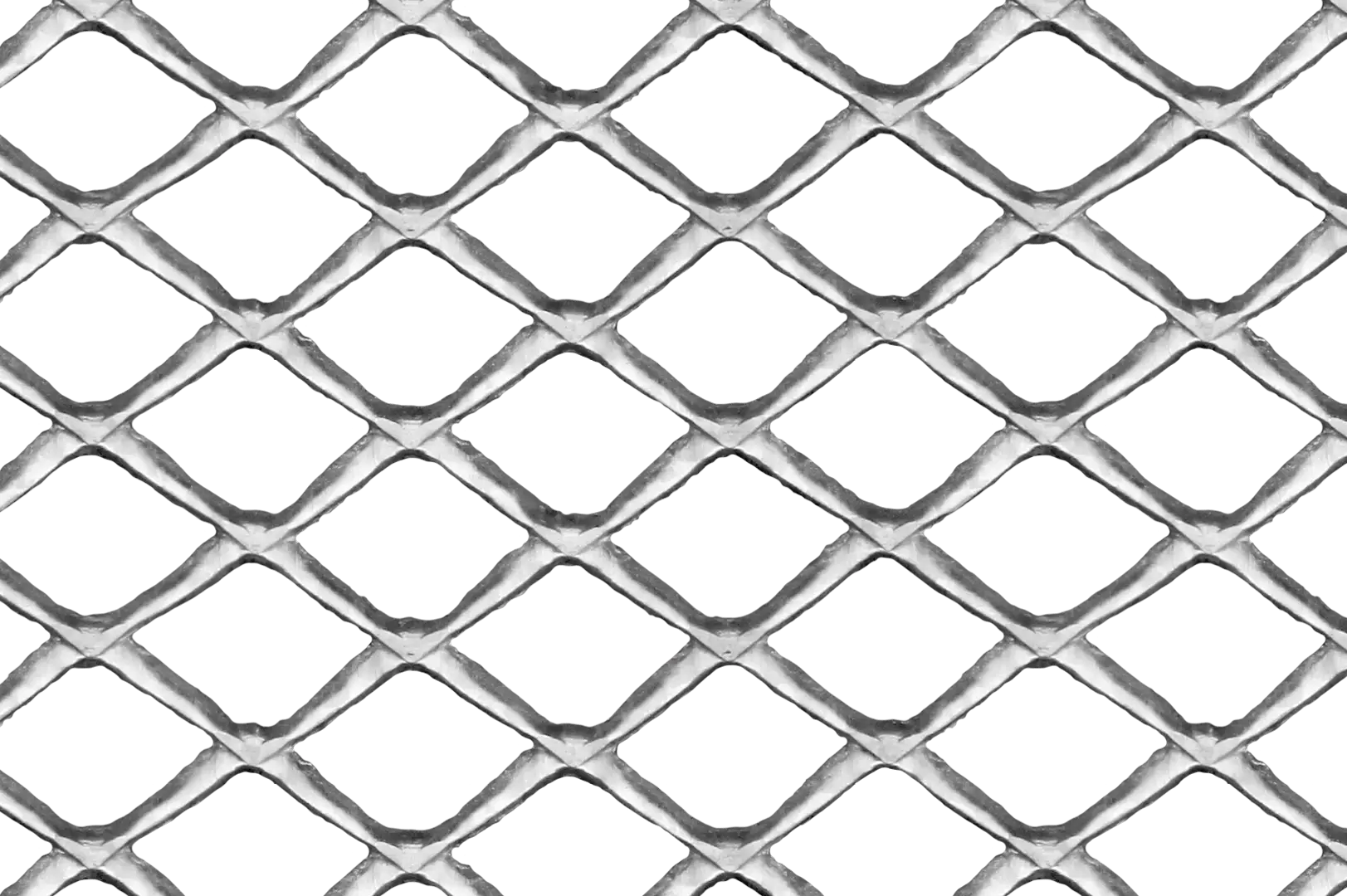 Close-up of an expanded aluminium grille mesh