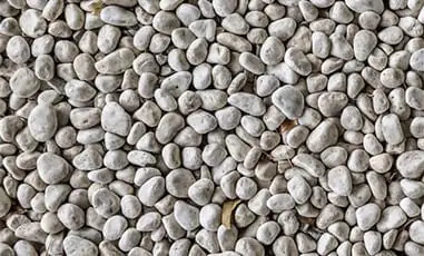 White round river pebbles