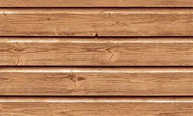 Exterior brown horizontal wood paneling