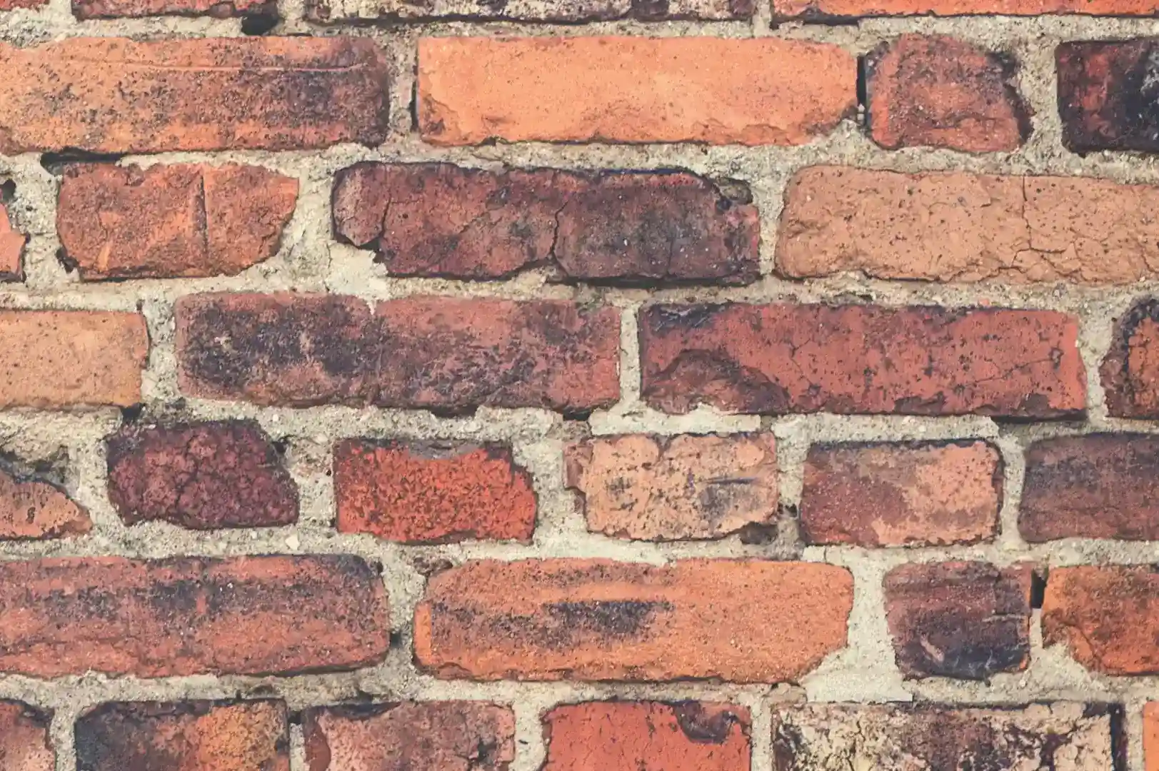 Close-up of a rustic brick wall