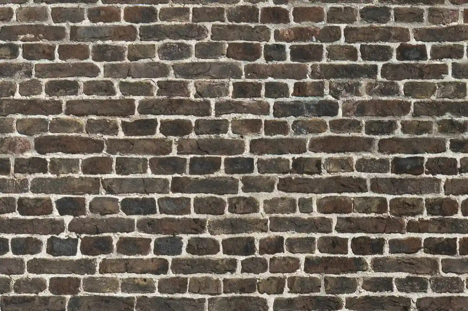 Close-up of an old church brick wall with soft tones browns and greens