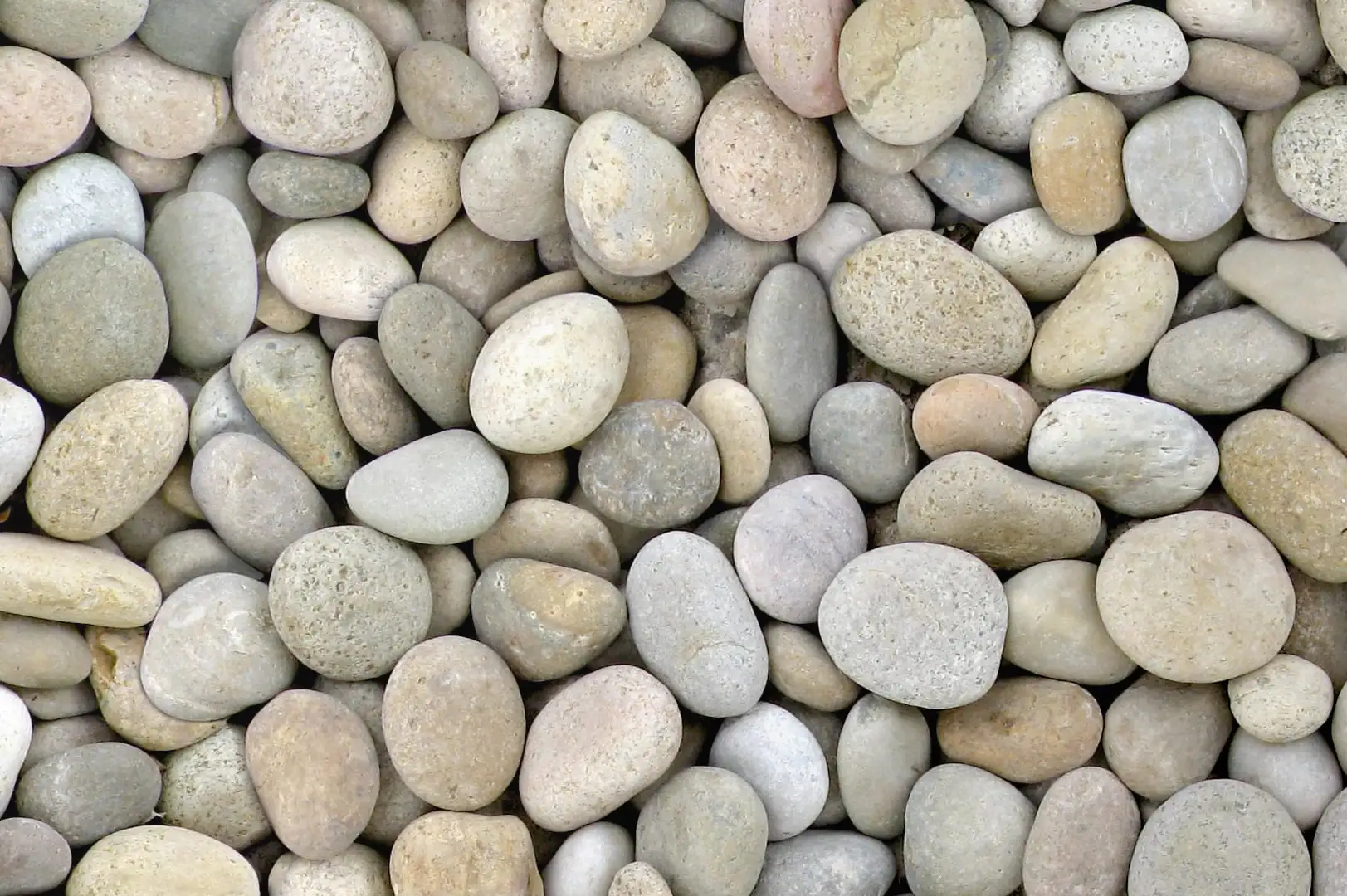 Close-up of colorful round river stones