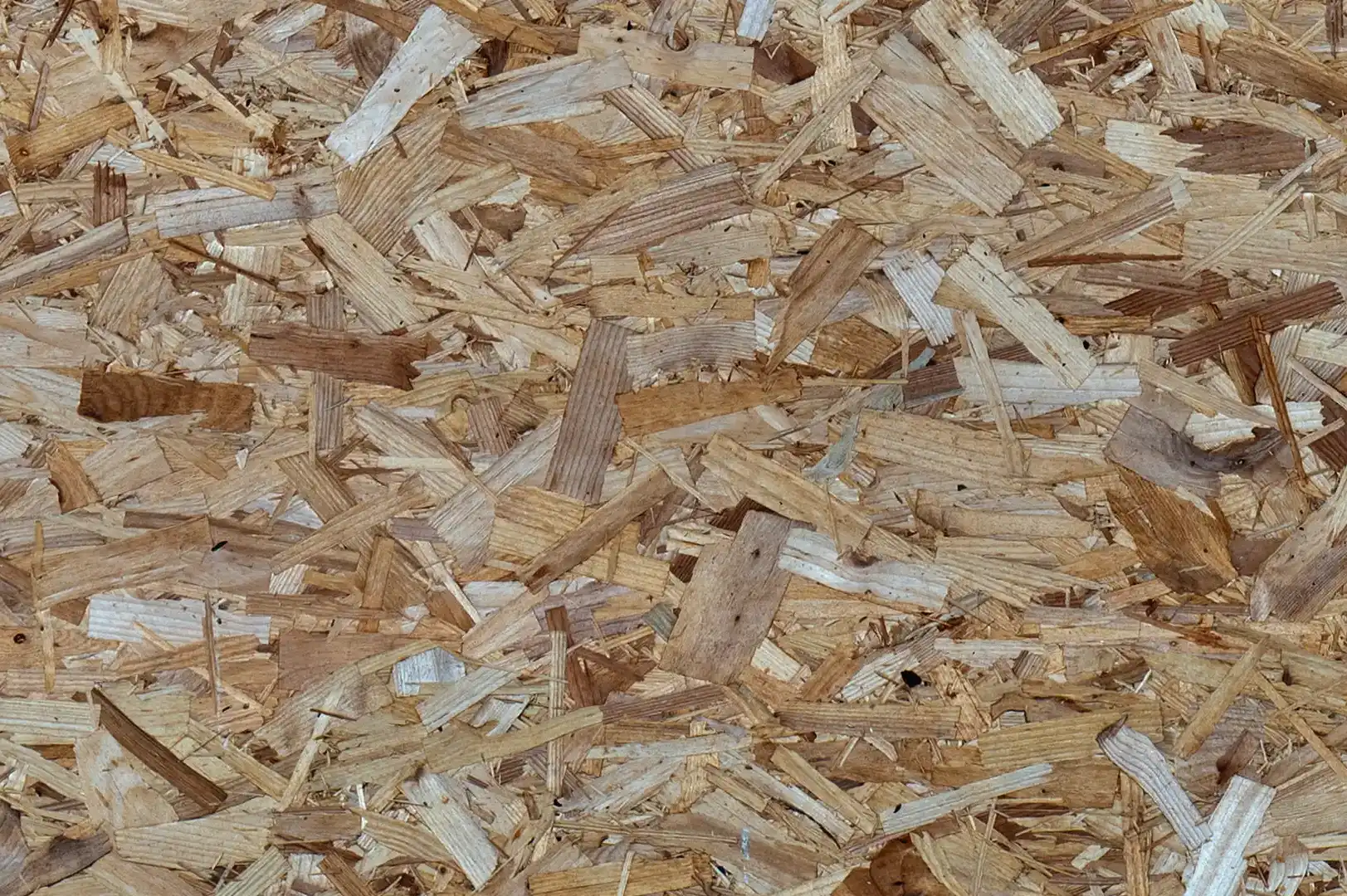 Close-up of an OSB pressed wooden board