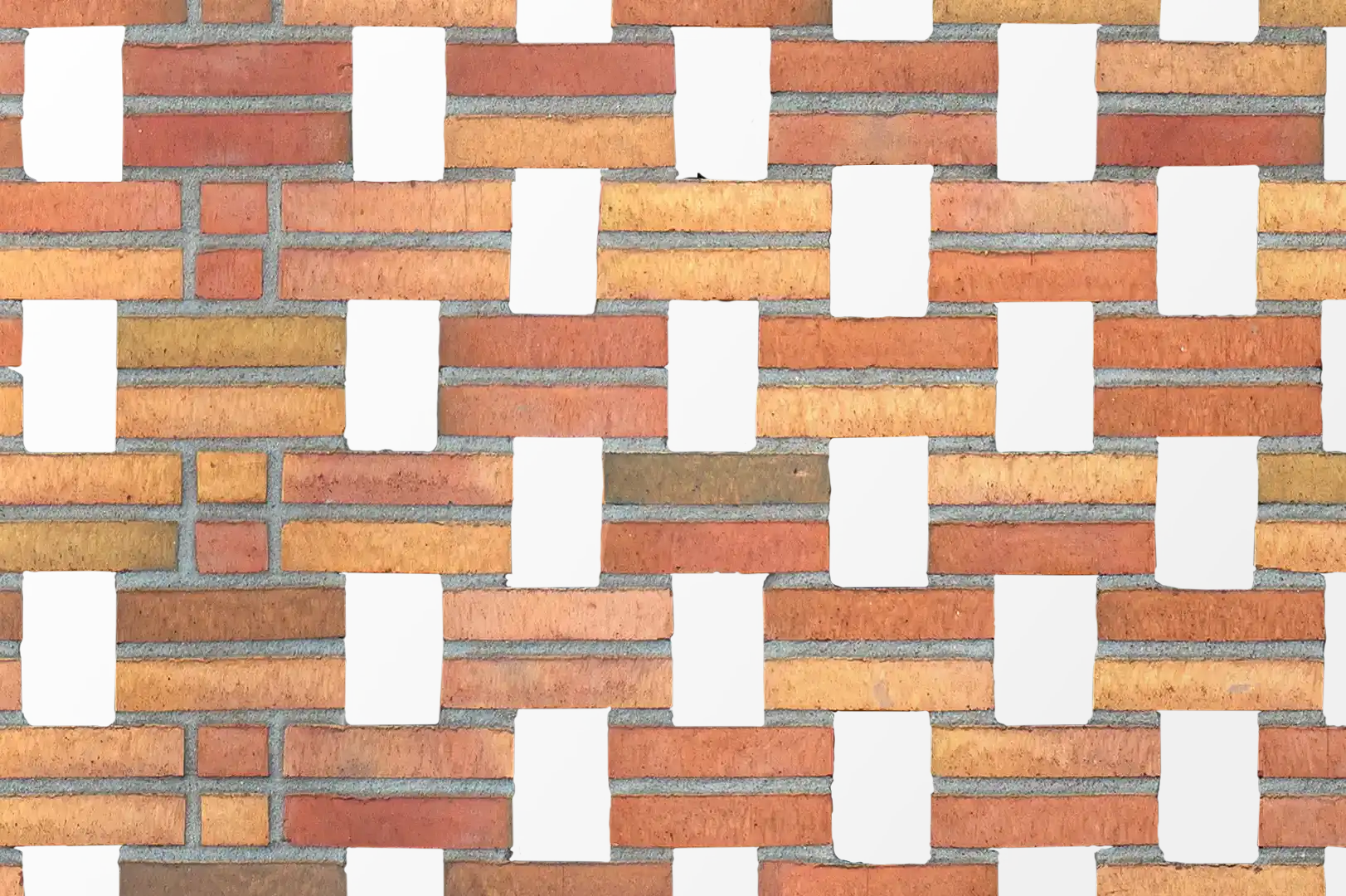 Close-up of a see-through brick lattice wall
