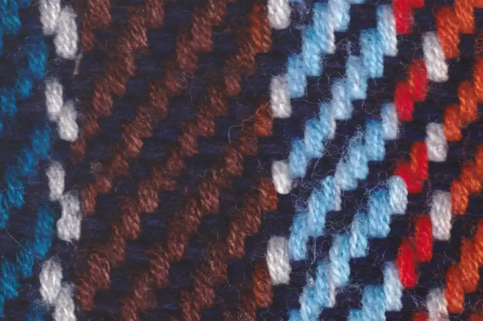 Close-up of a multicolored knitted scarf